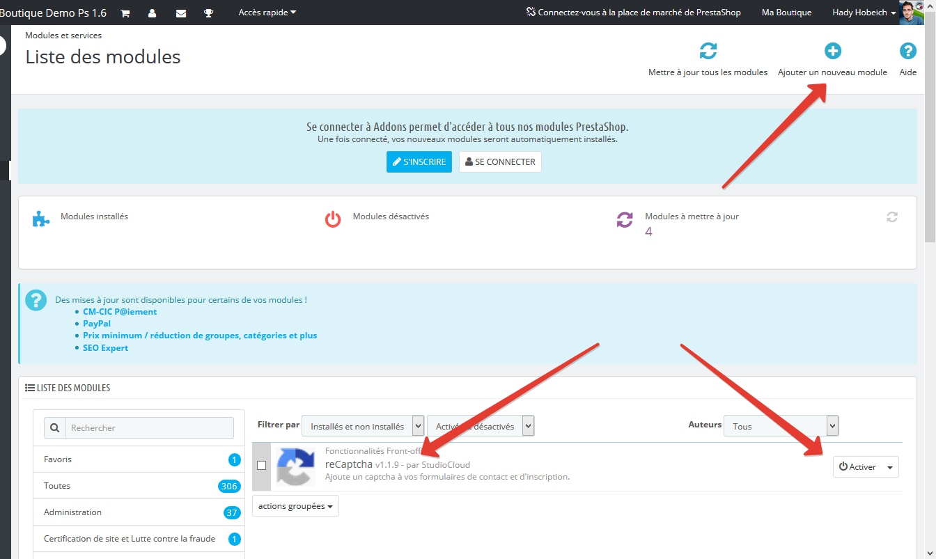 module captcha prestashop