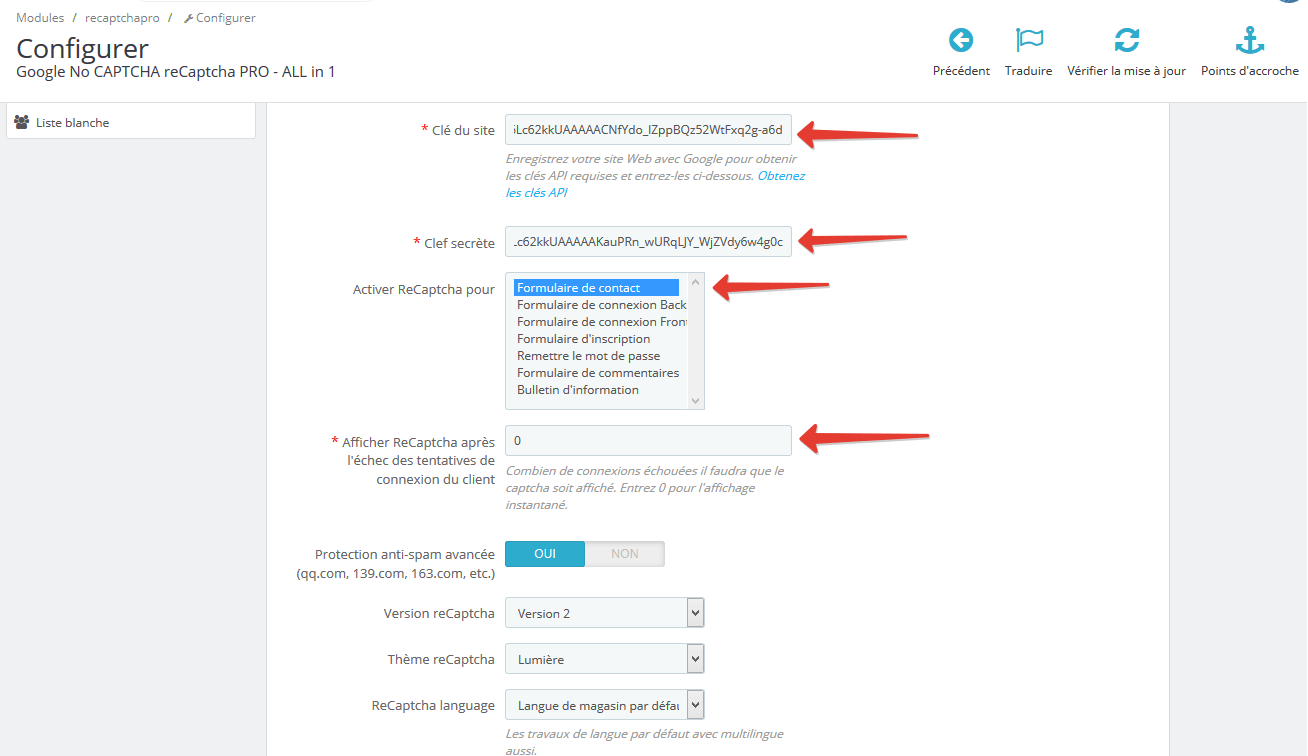 module captcha prestashop